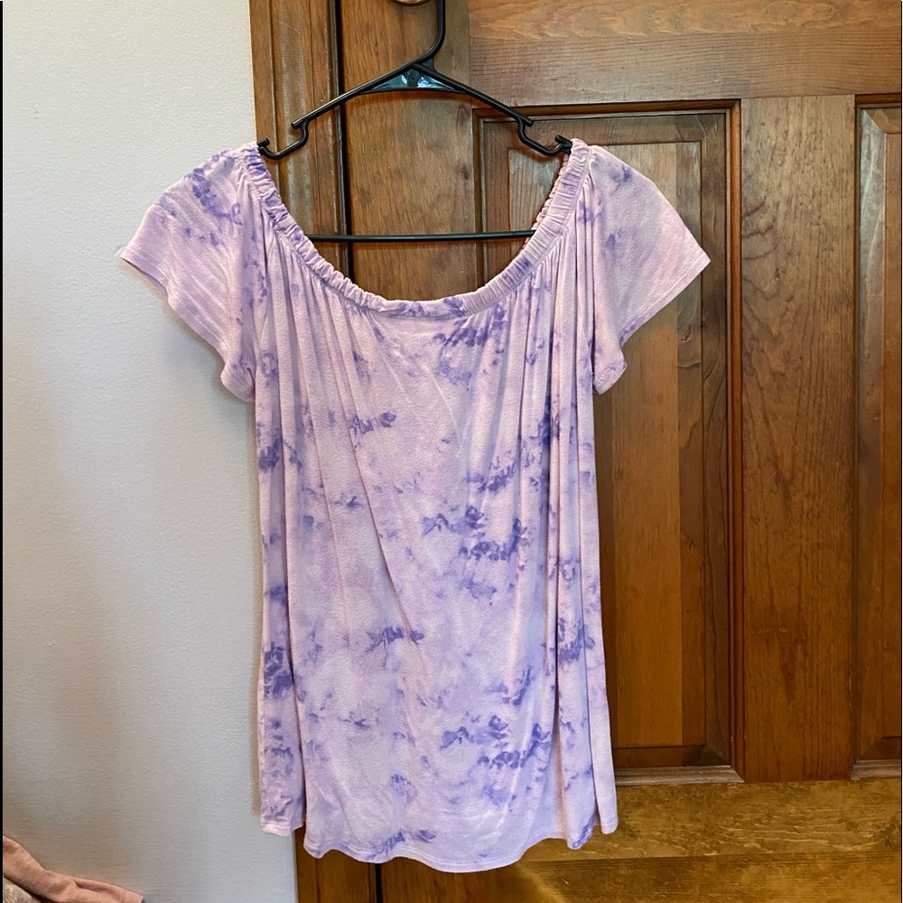 Tie Dye Hollister Off the Shoulder Shirt